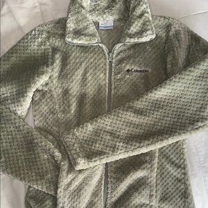 Columbia Olive Textured Fleece Jacket